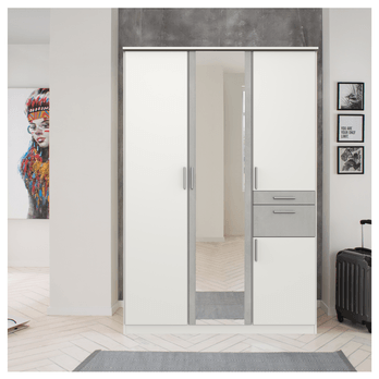 Šatníková skriňa KESTER II biela/betón 1