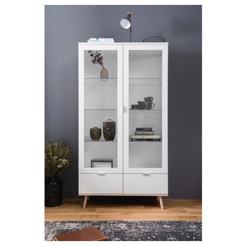 Vitrína KEVEN 54 dub sonoma/biela 1