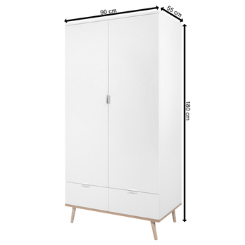 Šatníková skriňa KEVEN 61 dub sonoma/biela 8
