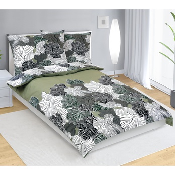 Posteľná bielizeň KHAKI KVET 70x90 a 140x200 cm 1
