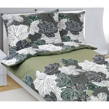 Posteľná bielizeň KHAKI KVET 70x90 a 140x200 cm 2