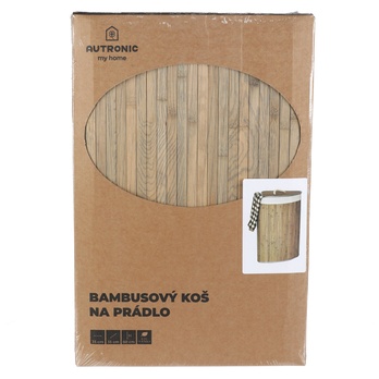 Rohový kôš na bielizeň KHAN bambus, šírka 35 cm 6