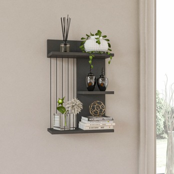 Nástenný regál KINIK antracitová 1