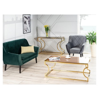 Konferenčný stolík KINZU jantárová/zlatá 1