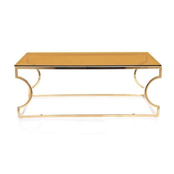 Konferenčný stolík KINZU jantárová/zlatá 2