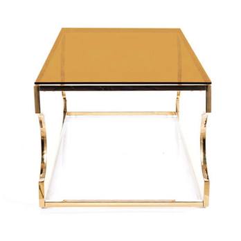 Konferenčný stolík KINZU jantárová/zlatá 3