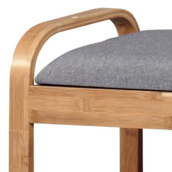 Lavica na topánky KIRKE bambus/sivá, šírka 60 cm 2