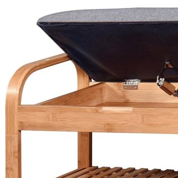 Lavica na topánky KIRKE bambus/sivá, šírka 60 cm 3