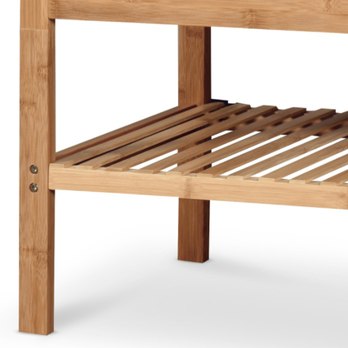 Lavica na topánky KIRKE bambus/sivá, šírka 60 cm 4