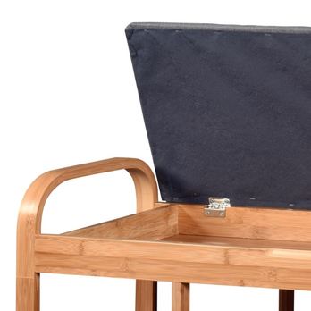 Lavica na topánky KIRKE bambus/sivá, šírka 100 cm 3