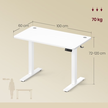 Pracovný stôl KITOL biela, šírka 100 cm 3