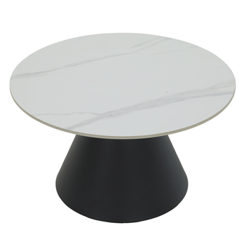 Konferenčný stolík KLAUS biely mramor/čierna, sada 2 ks 1