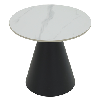 Konferenčný stolík KLAUS biely mramor/čierna, sada 2 ks 2