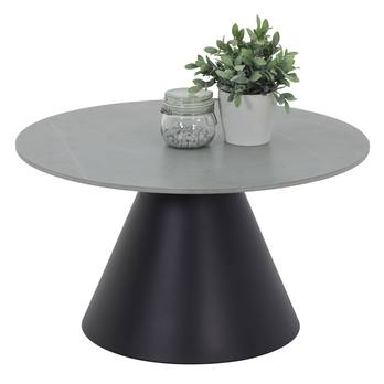 Konferenčný stolík KLAUS sivý mramor/čierna, sada 2 ks 2