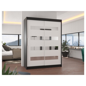 Šatníková skriňa KLOE čierna/biela 1