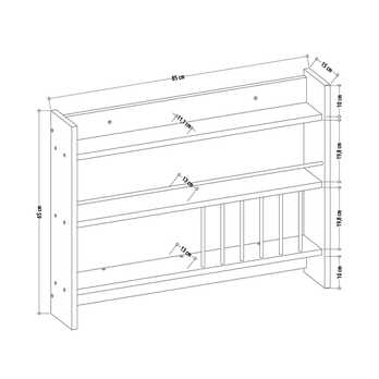 Kuchynská polička  KOLIN biela 3