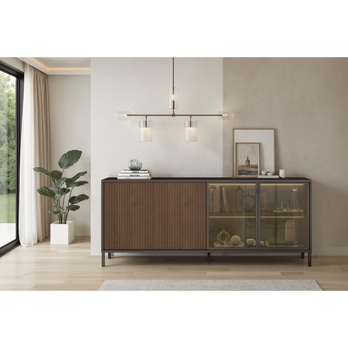 Komoda KOMODA 4DS antracitová/tmavohnedá 3