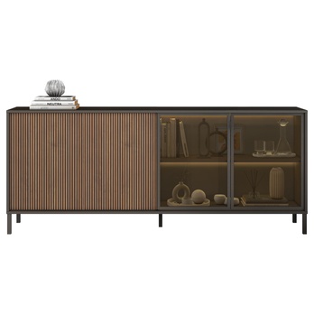 Komoda KOMODA 4DS antracitová/tmavohnedá 5