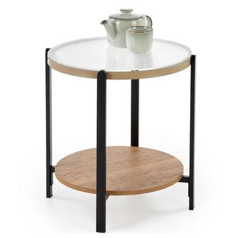 Konferenčný stolík KOMOLO S prírodná/čierna/priehľadná 1