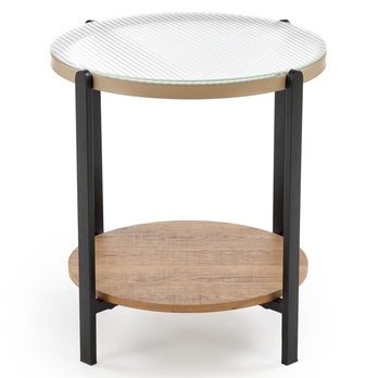 Konferenčný stolík KOMOLO S prírodná/čierna/priehľadná 2