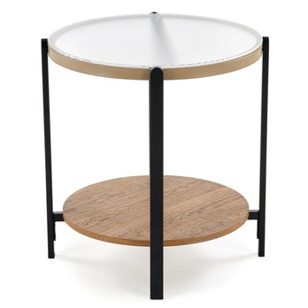 Konferenčný stolík KOMOLO S prírodná/čierna/priehľadná 3