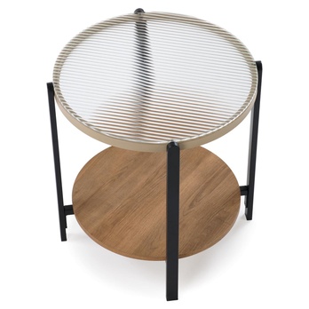 Konferenčný stolík KOMOLO S prírodná/čierna/priehľadná 4