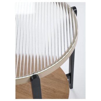 Konferenčný stolík KOMOLO S prírodná/čierna/priehľadná 5