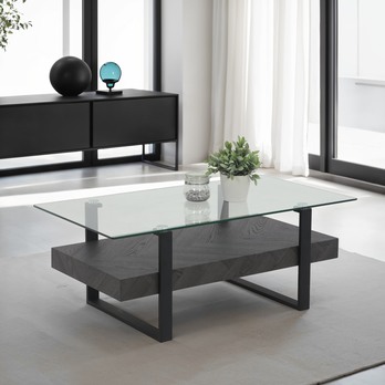 Konferenčný stolík KONRAD sklo/čierna 1