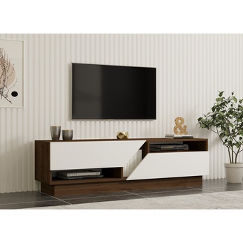 TV komoda KORA biela/orech 1