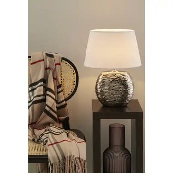 Stolná lampa KORNEL biela/strieborná 1