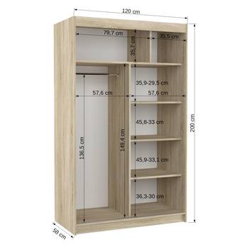 Šatníková skriňa KOSTA dub sonoma 4