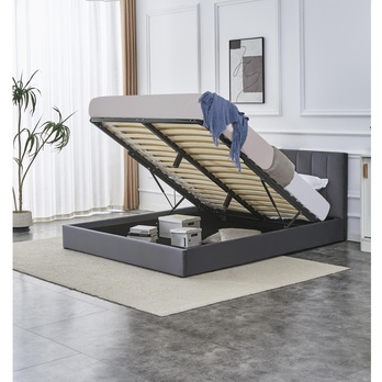 Posteľ s roštom KOTORANO sivá, 160x200 cm 2