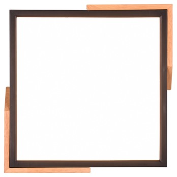 Stropné LED svietidlo KOV čierna/svetlé drevo 3