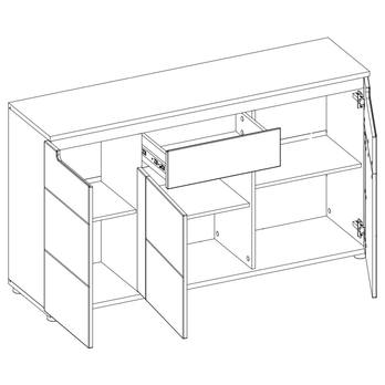 Komoda KOVAN PR3 dub craft zlatý/čierna 2