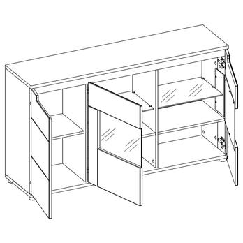 Komoda KOVAN PR4 dub craft zlatý/čierna 2