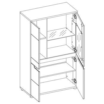 Vitrína KOVAN PR5 dub craft zlatý/čierna 2