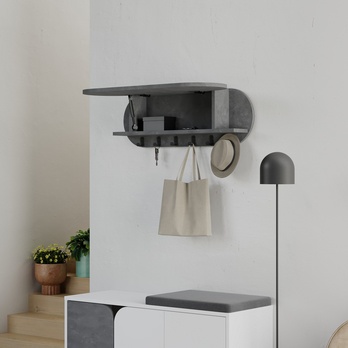 Nástenný vešiak KROMA sivá 1