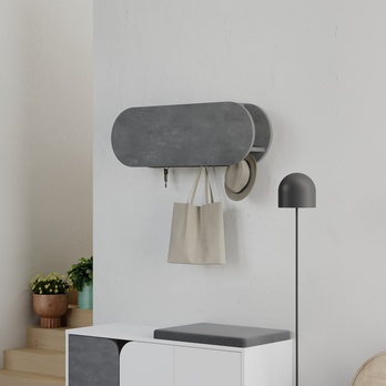 Nástenný vešiak KROMA sivá 2