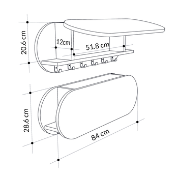 Nástenný vešiak KROMA biela 5