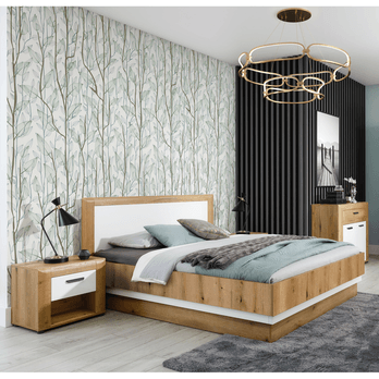 Posteľ KRONOS dub evoke/biela, 140x200 cm 1