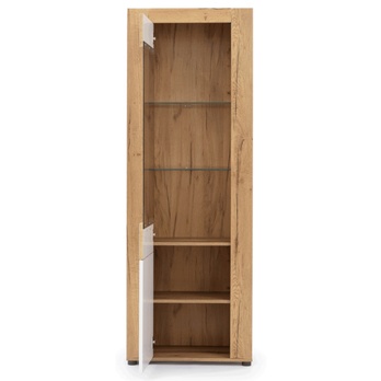 Vitrína KRONOS dub evoke/biela 2