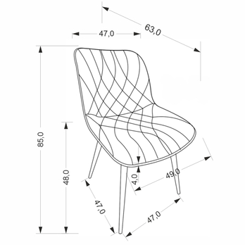 Jedálenská stolička KS-567 sivá 14