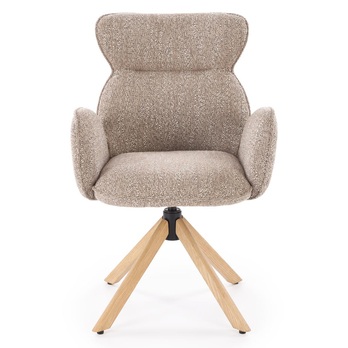 Jedálenská stolička KS-585 tmavobéžová/prírodný dub 2
