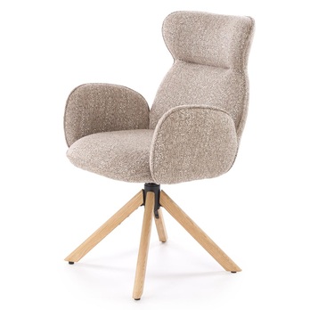 Jedálenská stolička KS-585 tmavobéžová/prírodný dub 3