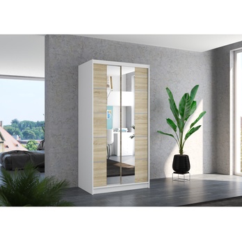 Šatníková skriňa  KSAVERA biela/dub sonoma 1