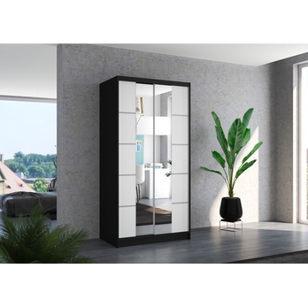 Šatníková skriňa  KSAVERA čierna/biela 1