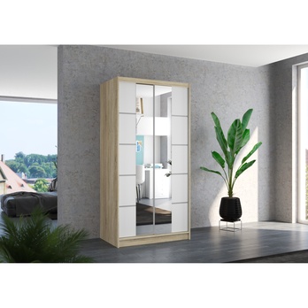 Šatníková skriňa  KSAVERA dub sonoma/biela 1