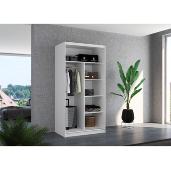 Šatníková skriňa  KSAVERA biela/dub sonoma 2