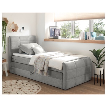 Posteľ boxspring KUBA 2 svetlosivá, 120x200 cm 1