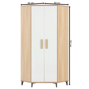 Rohová skriňa KUBO KB6 dub nagano/biela vysoký lesk 2